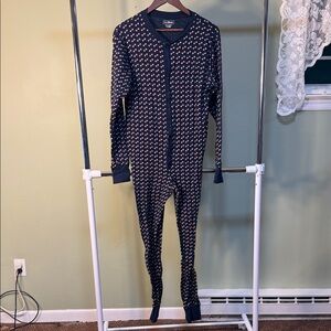 L.L. Bean Dark Blue Jumpsuit with Red Heart Design